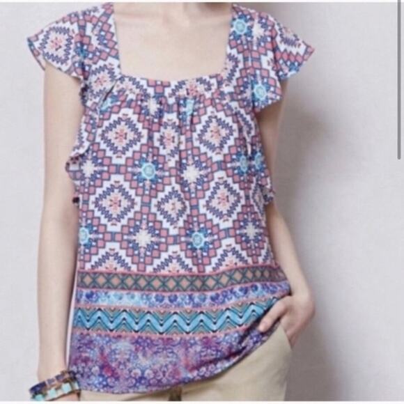 Anthropologie meadow rue open back top - Picture 1 of 7